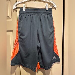 Adidas Basketball Orange and Grey Shorts with Pockets